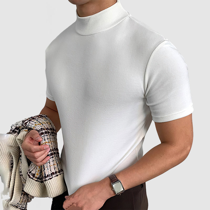 Daan | Men's Stretch Cotton T-Shirt Stand Collar Flexible Fit