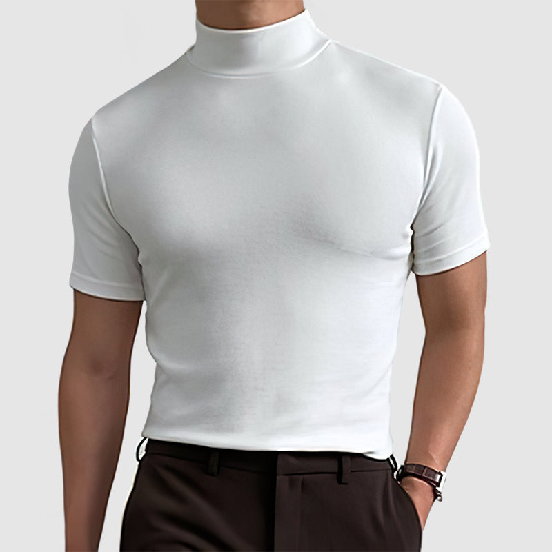 Daan | Men's Stretch Cotton T-Shirt Stand Collar Flexible Fit