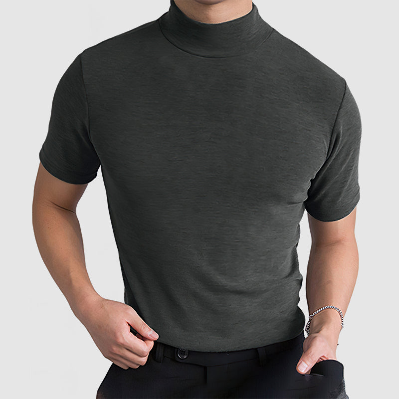 Daan | Men's Stretch Cotton T-Shirt Stand Collar Flexible Fit