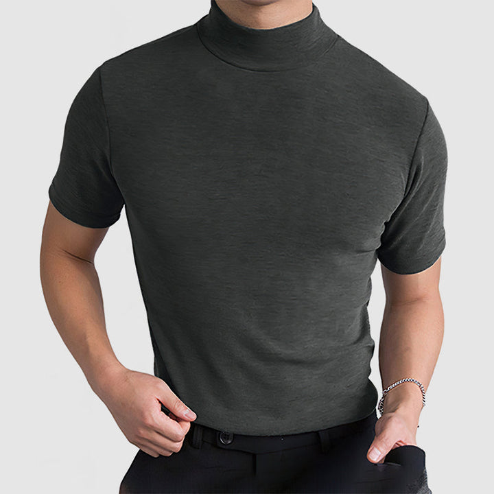 Daan | Men's Stretch Cotton T-Shirt Stand Collar Flexible Fit