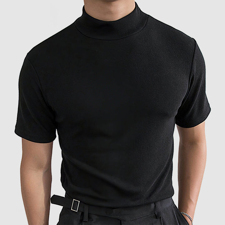 Daan | Men's Stretch Cotton T-Shirt Stand Collar Flexible Fit