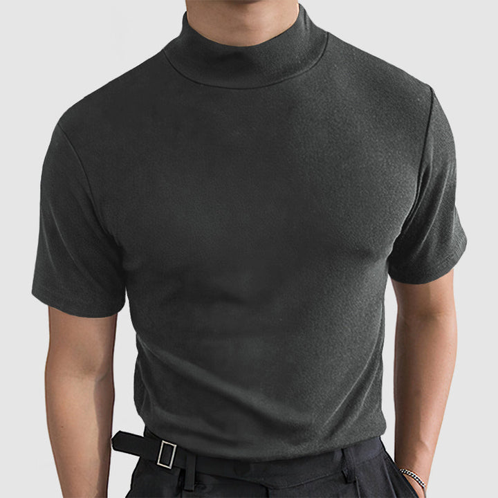 Daan | Men's Stretch Cotton T-Shirt Stand Collar Flexible Fit