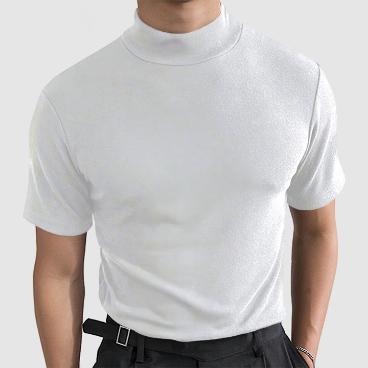 Daan | Men's Stretch Cotton T-Shirt Stand Collar Flexible Fit