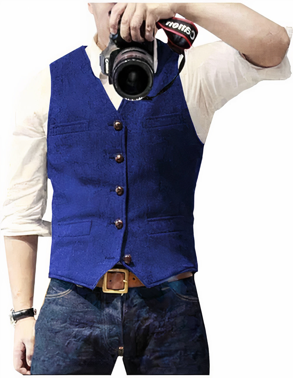 Daan | Men's Button-Front Waistcoat Classic Sleeveless Layering Piece