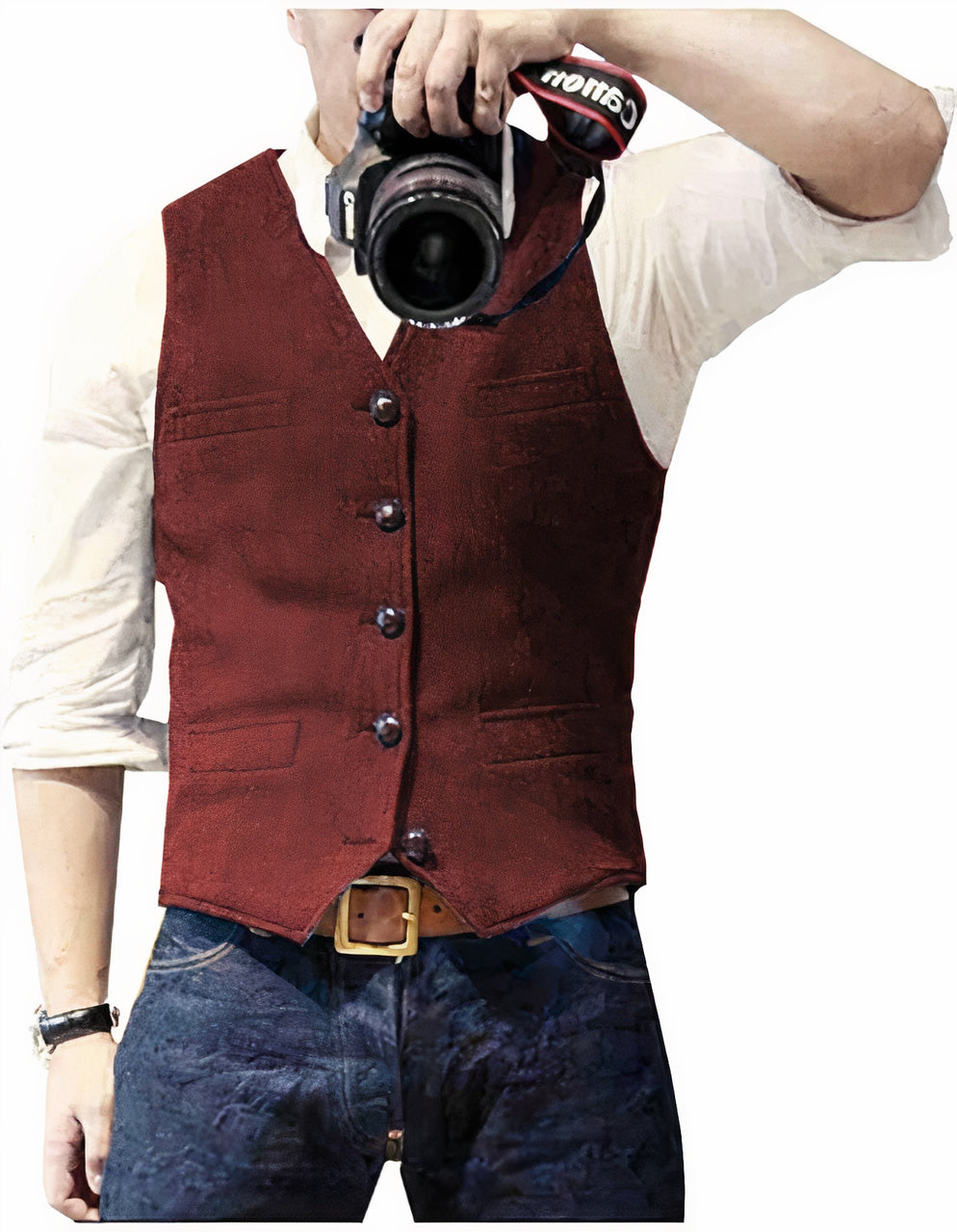 Daan | Men's Button-Front Waistcoat Classic Sleeveless Layering Piece