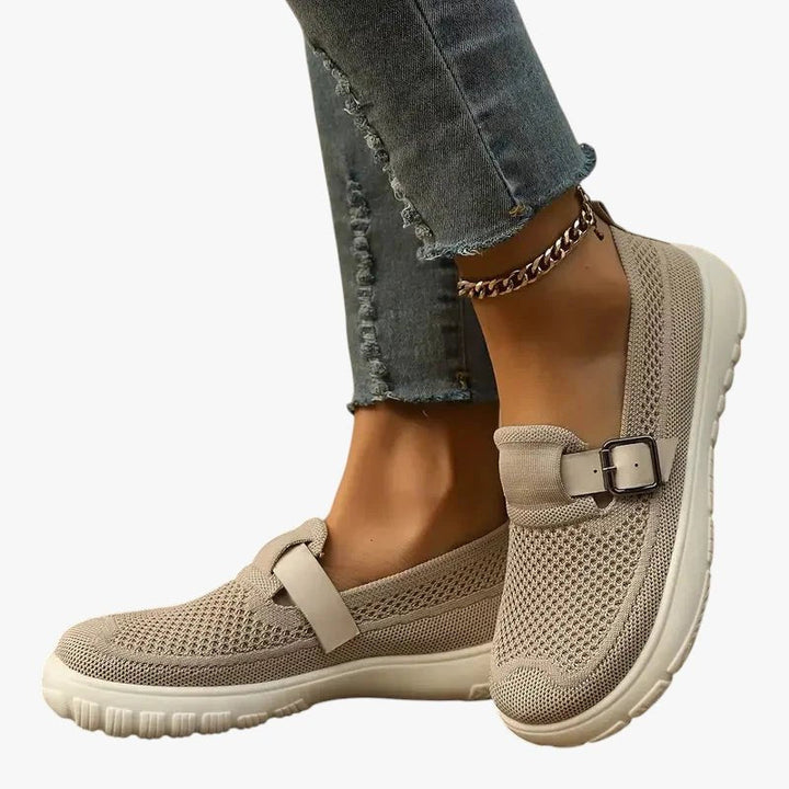 Annika | Women's Slip-On Trainers Hook-and-Loop Strap Mesh Upper