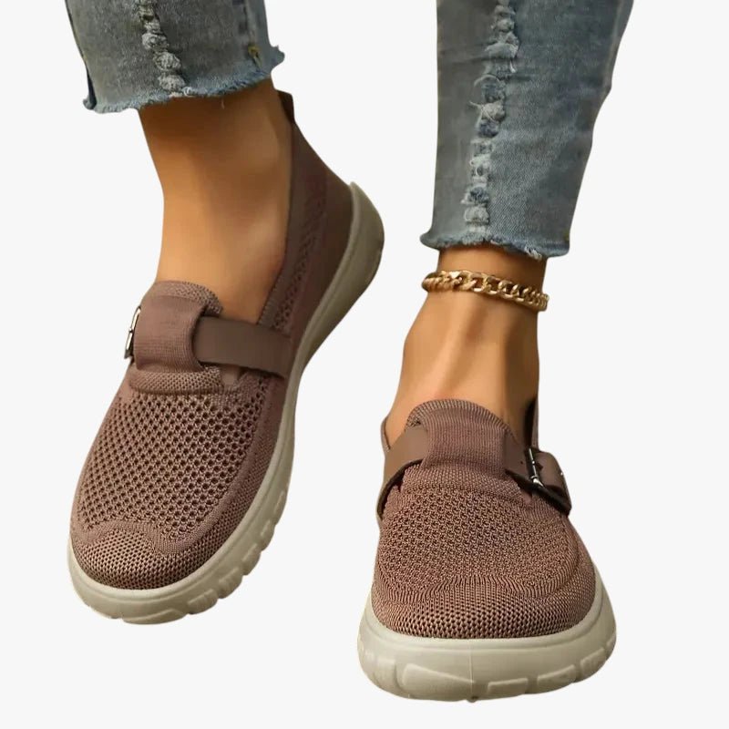 Annika | Women's Slip-On Trainers Hook-and-Loop Strap Mesh Upper