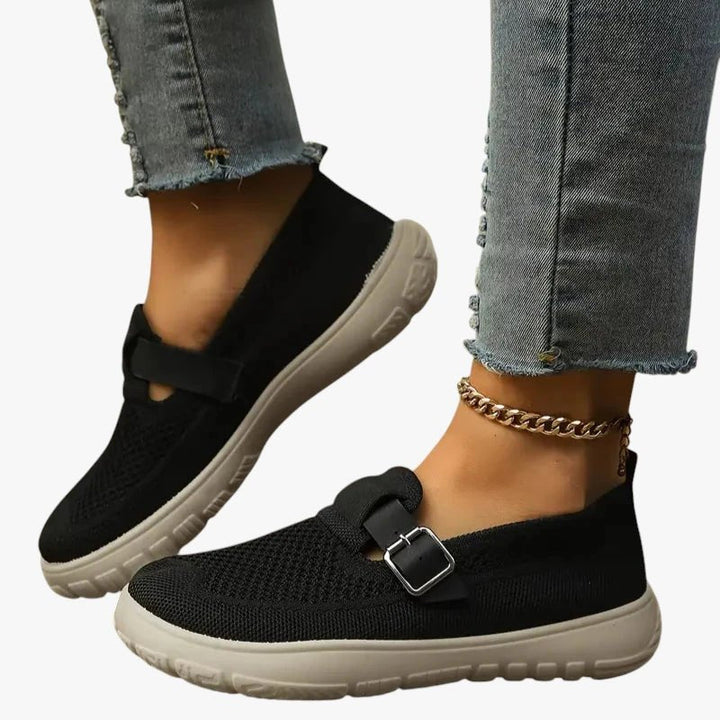 Annika | Women's Slip-On Trainers Hook-and-Loop Strap Mesh Upper