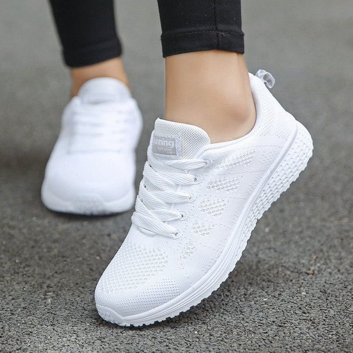 Leonie | Women's Orthopaedic Lace-Up Trainers Breathable Knit Upper