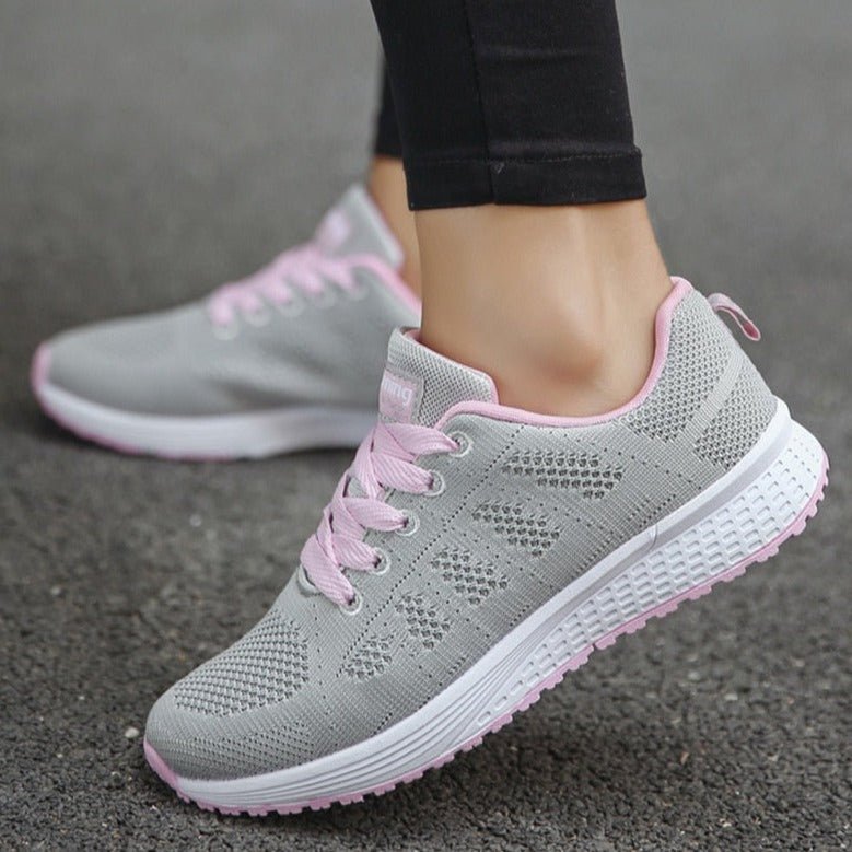Leonie | Women's Orthopaedic Lace-Up Trainers Breathable Knit Upper