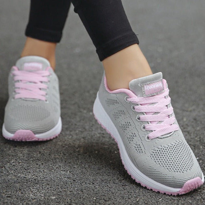 Leonie | Women's Orthopaedic Lace-Up Trainers Breathable Knit Upper