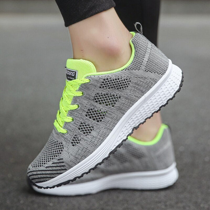 Leonie | Women's Orthopaedic Lace-Up Trainers Breathable Knit Upper