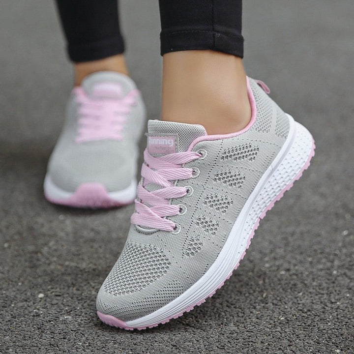 Leonie | Women's Orthopaedic Lace-Up Trainers Breathable Knit Upper