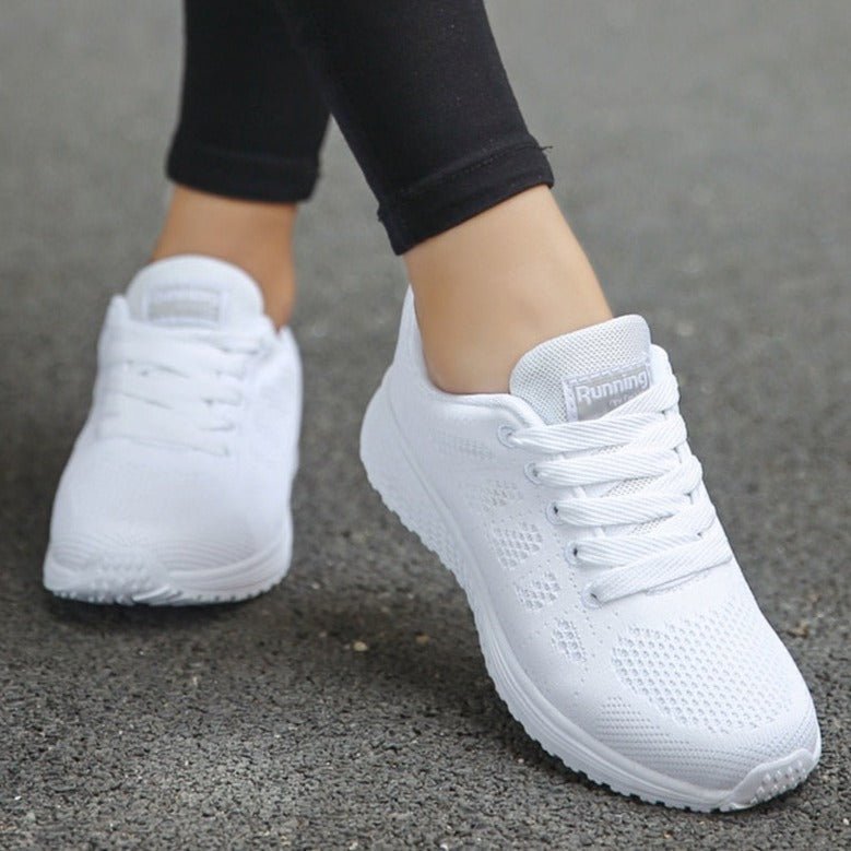 Leonie | Women's Orthopaedic Lace-Up Trainers Breathable Knit Upper