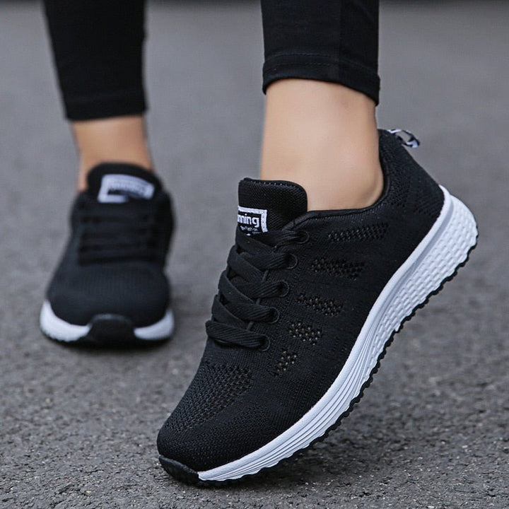 Leonie | Women's Orthopaedic Lace-Up Trainers Breathable Knit Upper