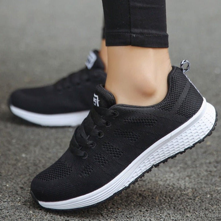 Leonie | Women's Orthopaedic Lace-Up Trainers Breathable Knit Upper