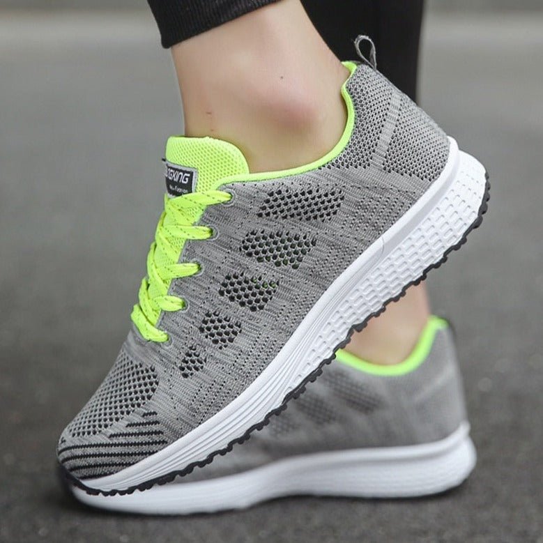 Leonie | Women's Orthopaedic Lace-Up Trainers Breathable Knit Upper