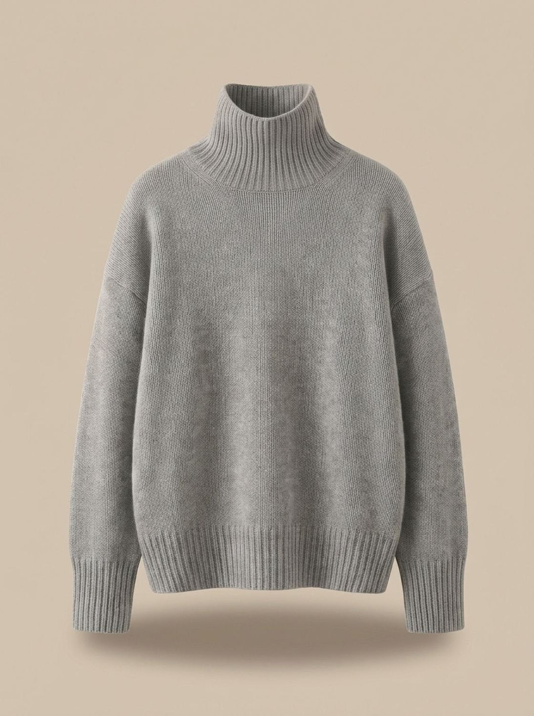 Greta | Women's Pure Cashmere Roll Neck Jumper Oversized Ribbed Cuffs