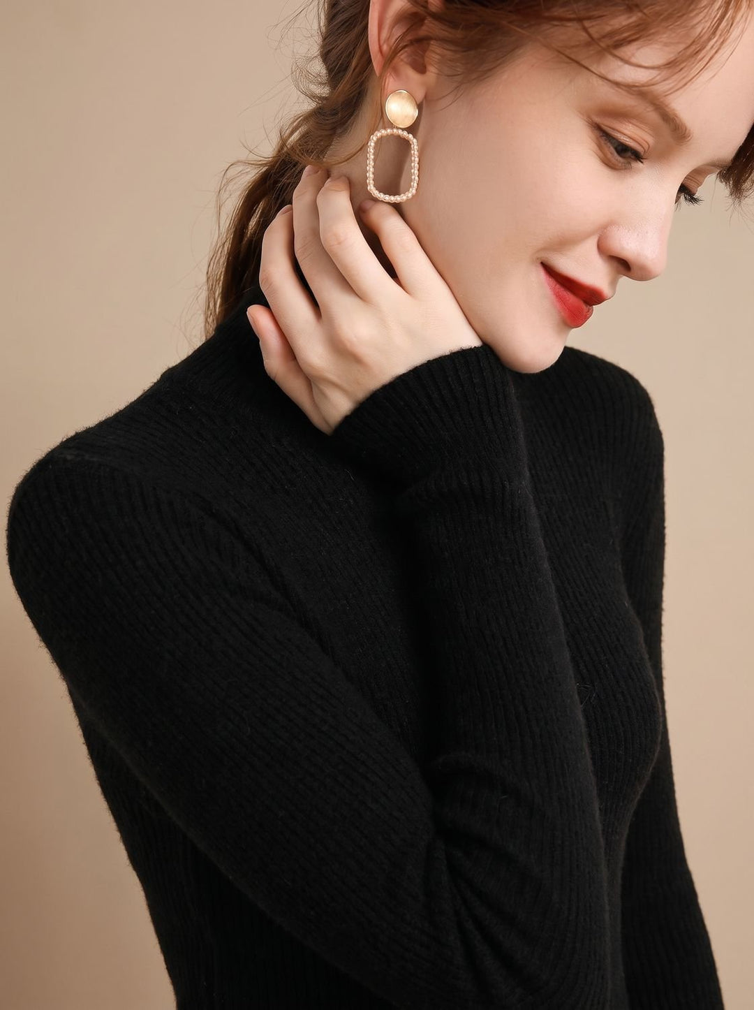 Leonie | Women's Ribbed Roll Neck Jumper Slim Fit Long Sleeve One Size