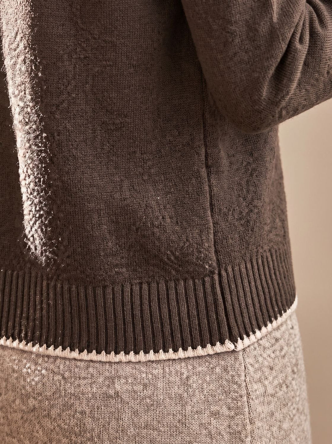 Lena | Women's Mock Neck Knitted Jumper Diamond Pattern Long Sleeve