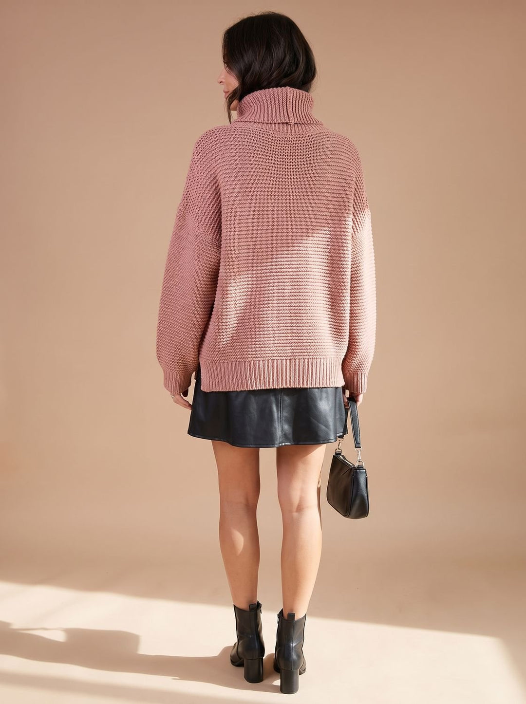 Johanna | Women's Chunky Knit Roll Neck Jumper Oversized Long Sleeve