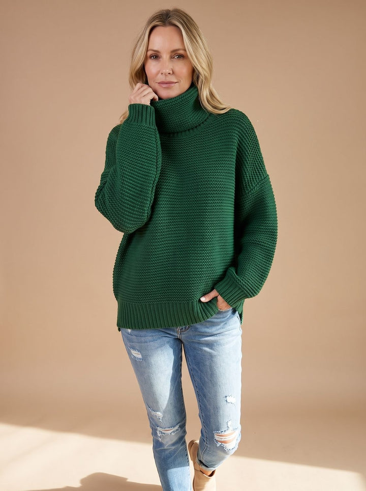 Johanna | Women's Chunky Knit Roll Neck Jumper Oversized Long Sleeve