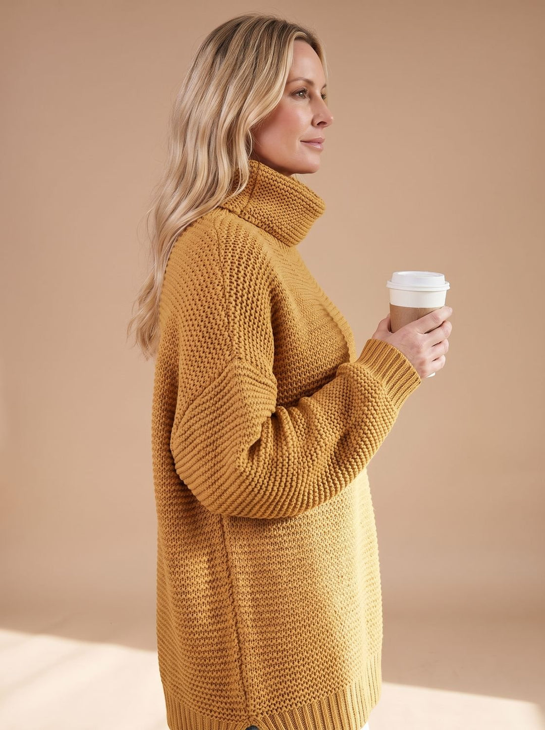 Johanna | Women's Chunky Knit Roll Neck Jumper Oversized Long Sleeve