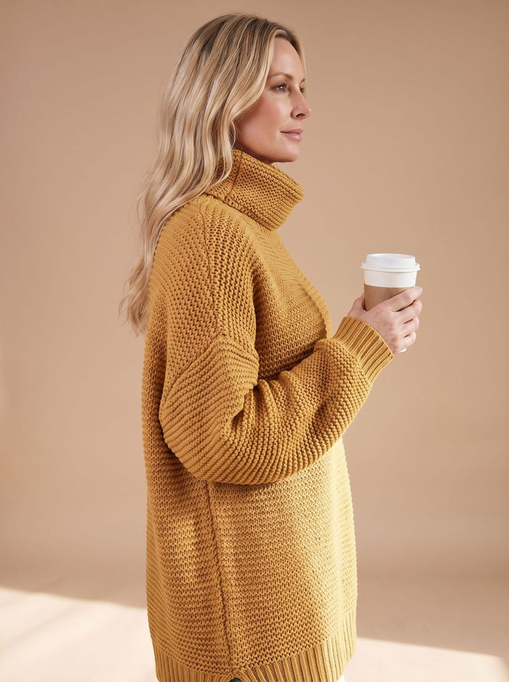 Johanna | Women's Chunky Knit Roll Neck Jumper Oversized Long Sleeve