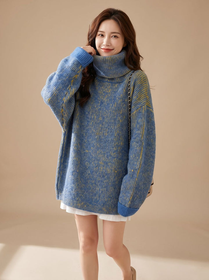 Annika | Women's Oversized Chunky Knit Roll Neck Jumper Longline