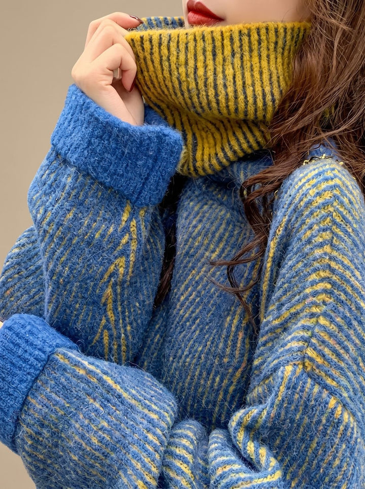Annika | Women's Oversized Chunky Knit Roll Neck Jumper Longline
