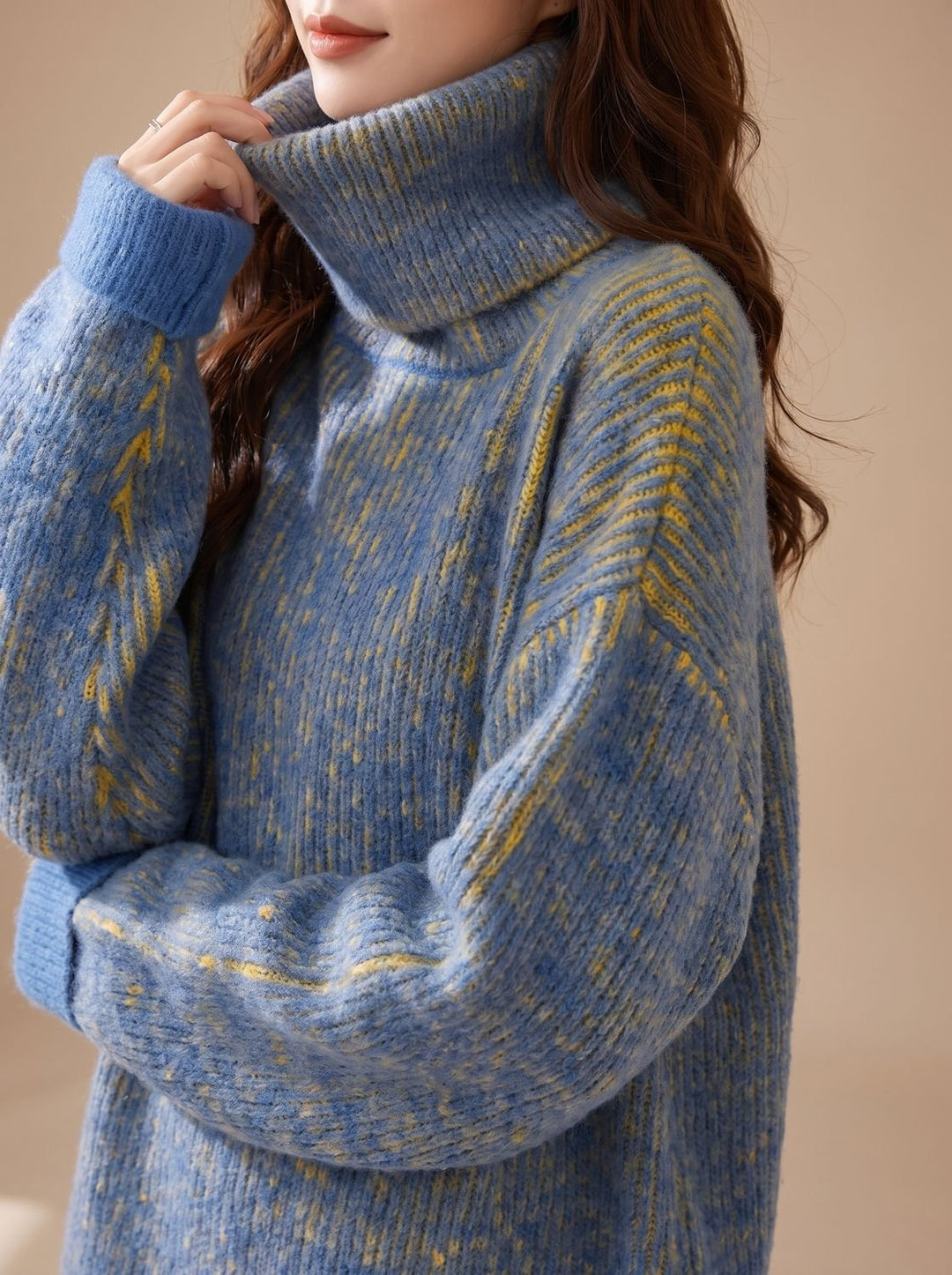Annika | Women's Oversized Chunky Knit Roll Neck Jumper Longline