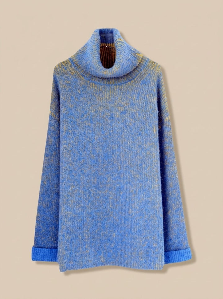 Annika | Women's Oversized Chunky Knit Roll Neck Jumper Longline