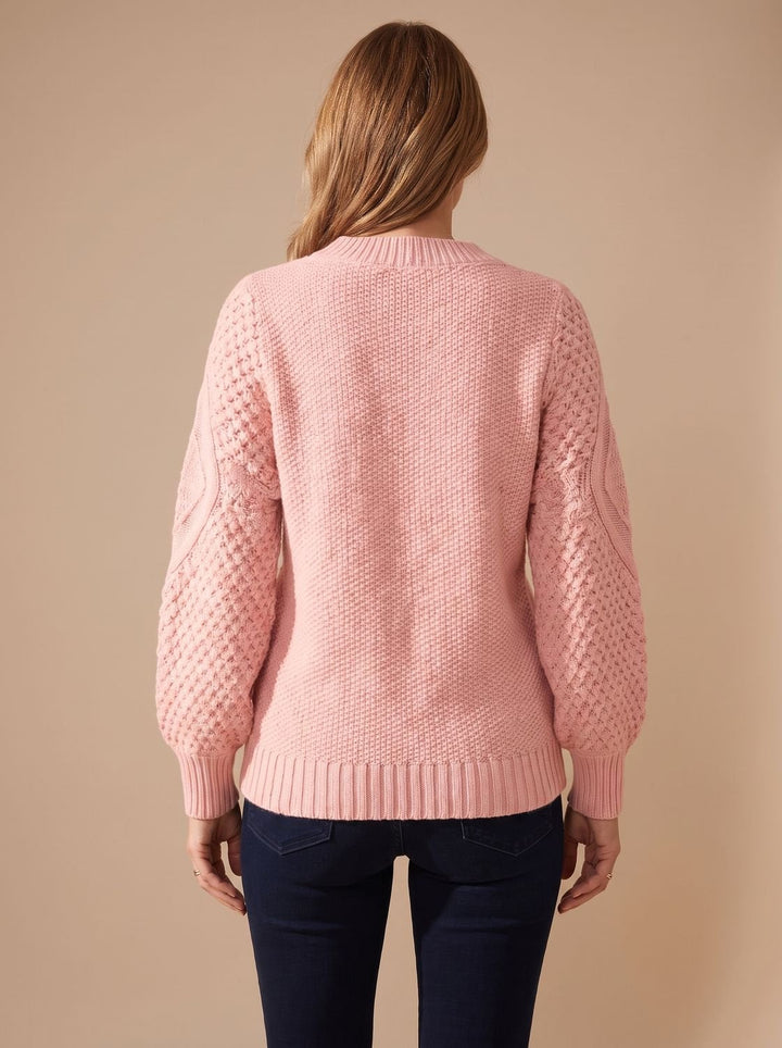 Leonie | Women's Cable Knit Jumper Lantern Sleeves Relaxed Fit