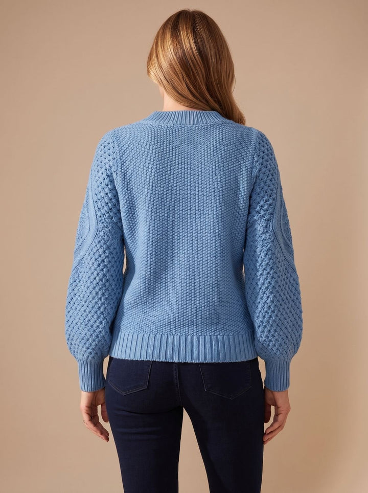 Leonie | Women's Cable Knit Jumper Lantern Sleeves Relaxed Fit