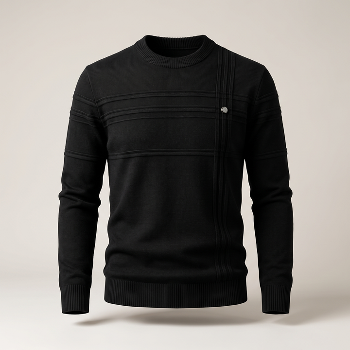 Matthias | Men's Cotton Crew Neck Knitted Jumper Ribbed Cuffs