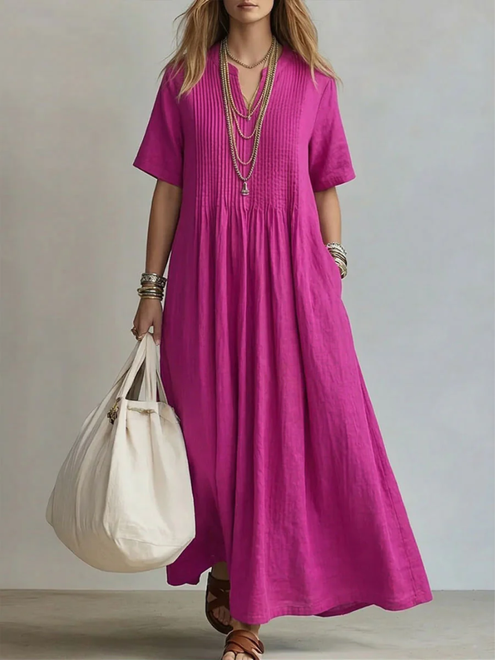 Betsie | Women's V-Neck Flowing Midi Dress Occasion Wear