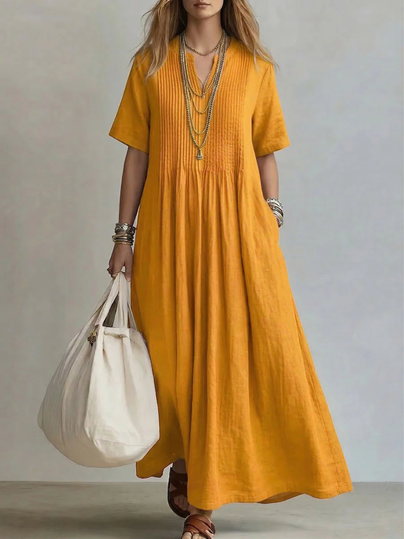 Betsie | Women's V-Neck Flowing Midi Dress Occasion Wear