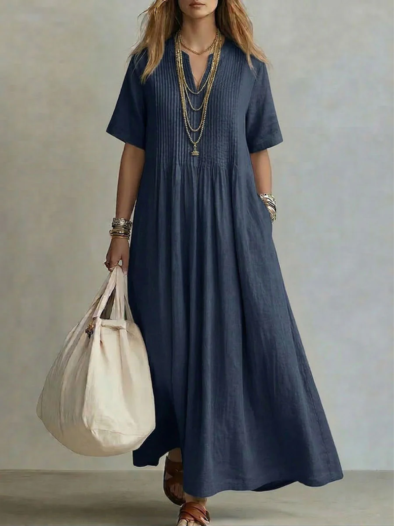 Betsie | Women's V-Neck Flowing Midi Dress Occasion Wear