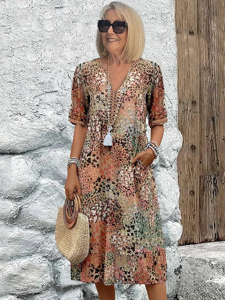 Tanya Colorful Midi Dress