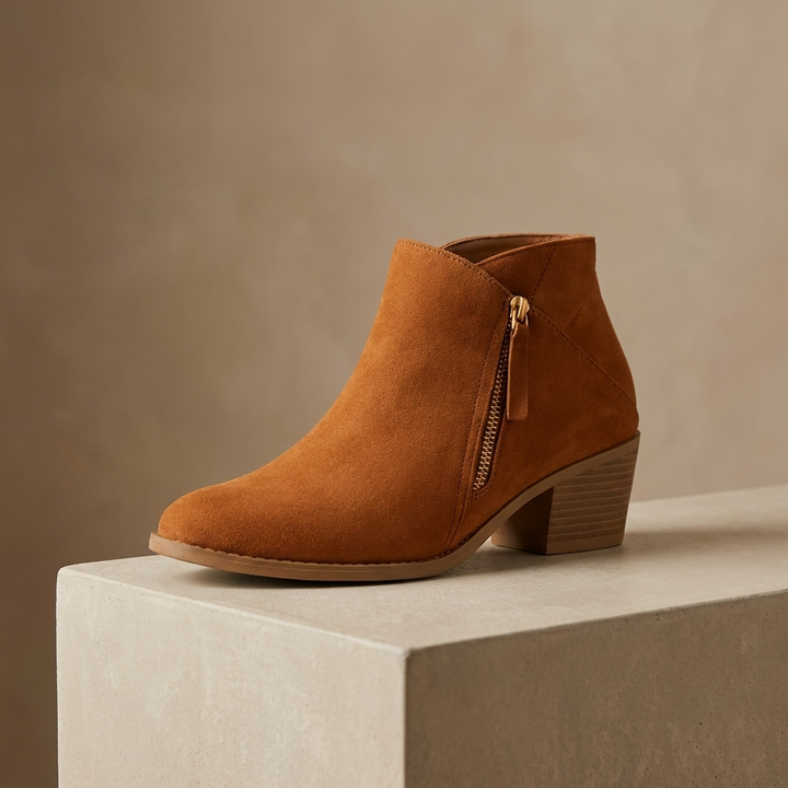 Imogen | Women's Block Heel Ankle Boots Side Zip Pointed Toe