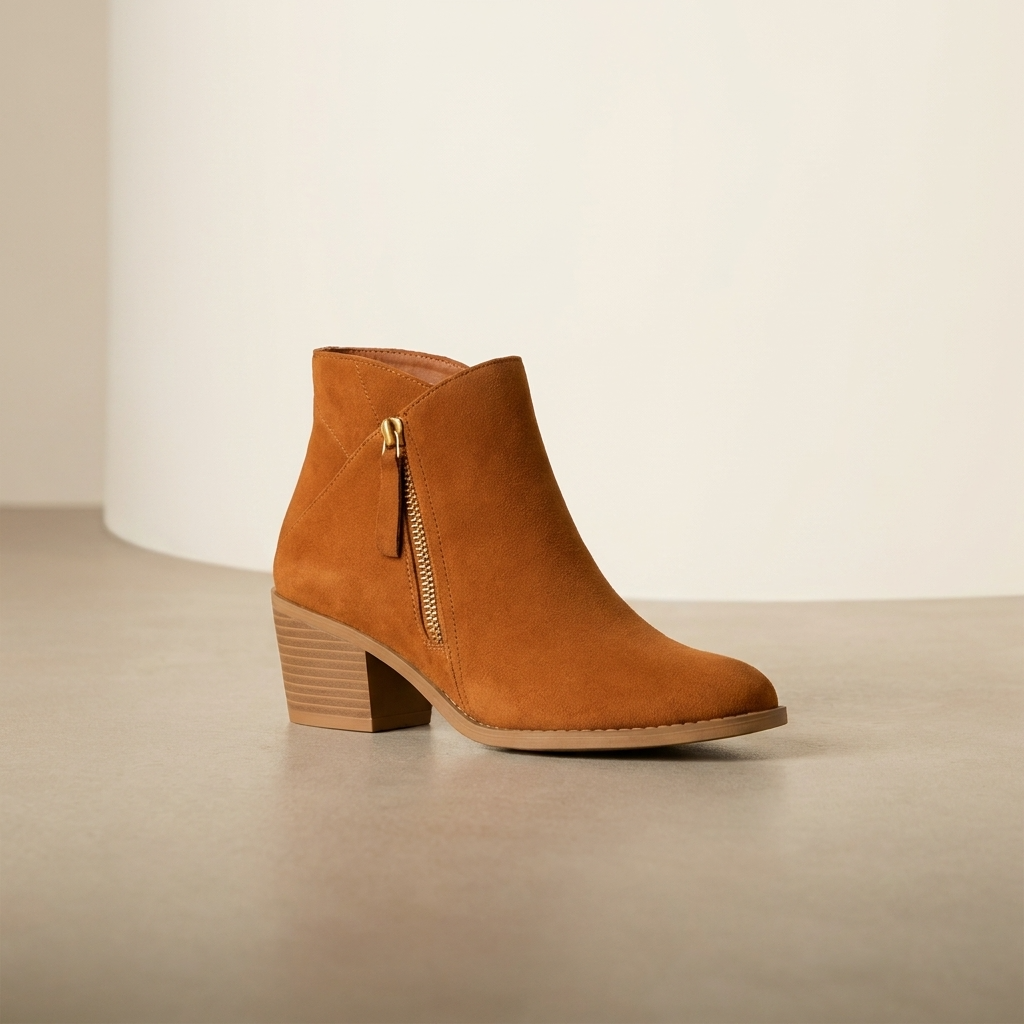 Imogen | Women's Block Heel Ankle Boots Side Zip Pointed Toe