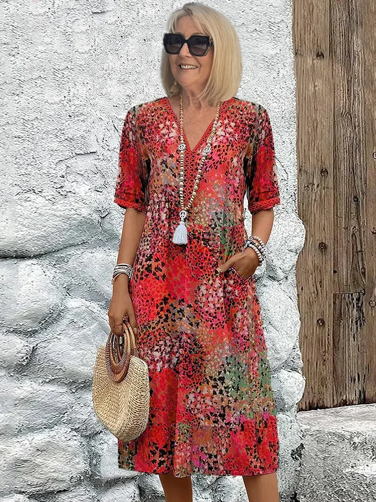 Tanya Colorful Midi Dress