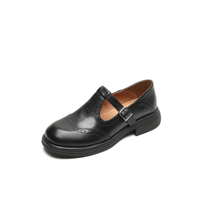 Velda | Women's Mary Jane Shoes Leather Buckle Cushioned Flat