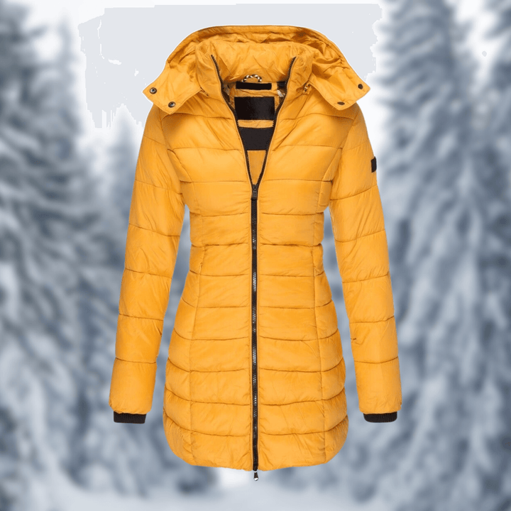 Theodora | Women's Quilted Padded Jacket Stand Collar Two-Way Zip Hood