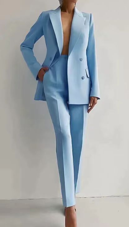 Ladies' Formal Suit Set with Long Blazer – Elegant and Professional