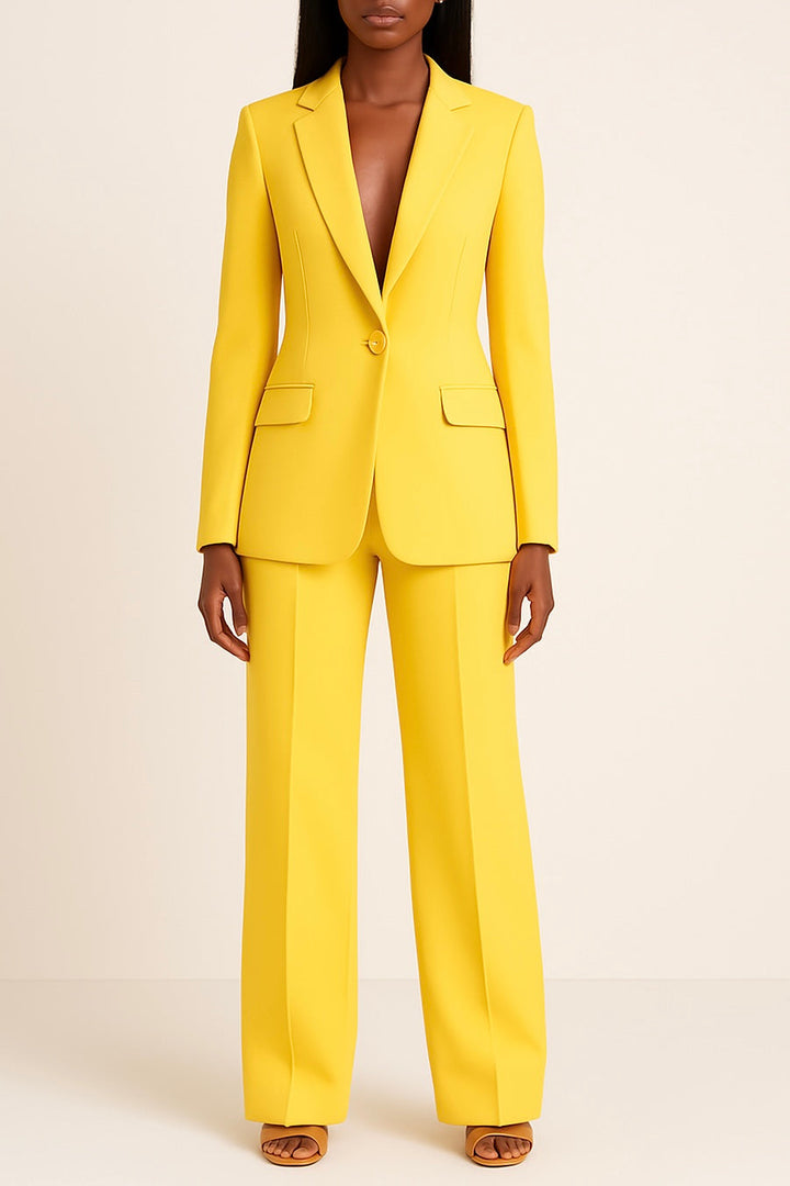 Ladies' Formal Suit Set with Long Blazer – Elegant and Professional