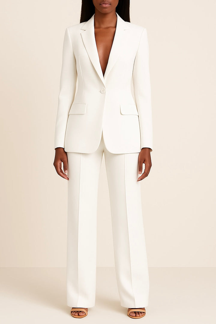 Ladies' Formal Suit Set with Long Blazer – Elegant and Professional