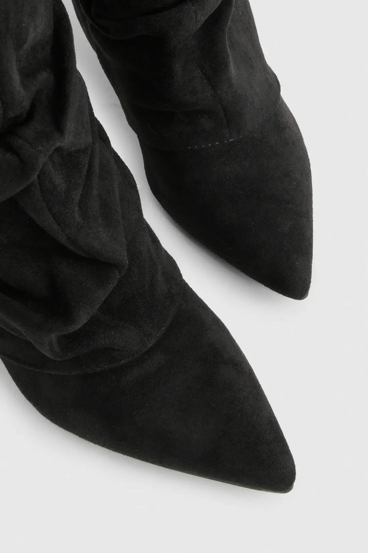 Seraphina | Women's Faux Suede Knee High Slouch Boots Pointed Toe