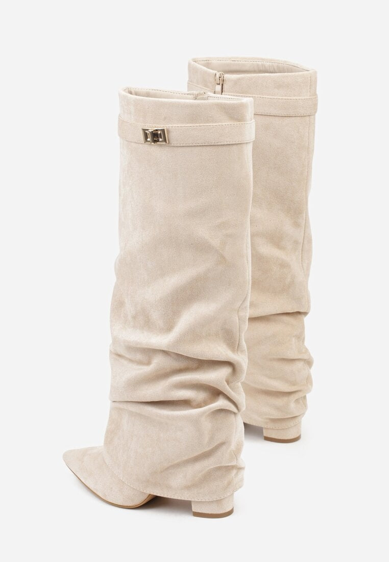 Seraphina | Women's Faux Suede Knee High Slouch Boots Pointed Toe