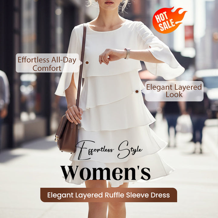 Seraphina | Women's Layered Midi Dress Puff Sleeves